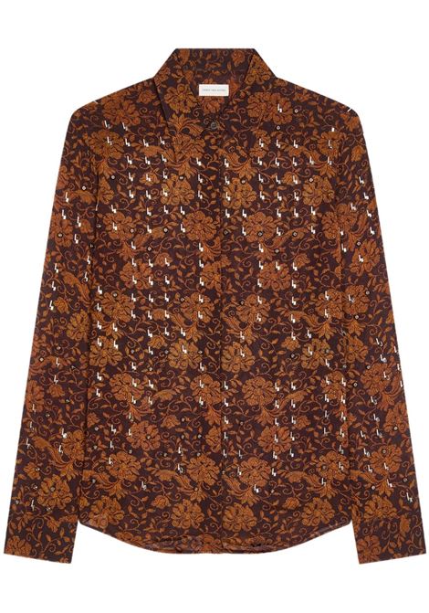 Brown floral-print Chowy shirt dries van noten - women